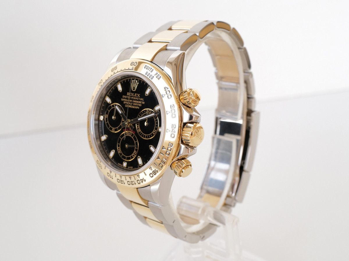 Швейцарские часы Rolex Cosmograph Daytona 18K Yellow Gold Steel Black Dial 40
