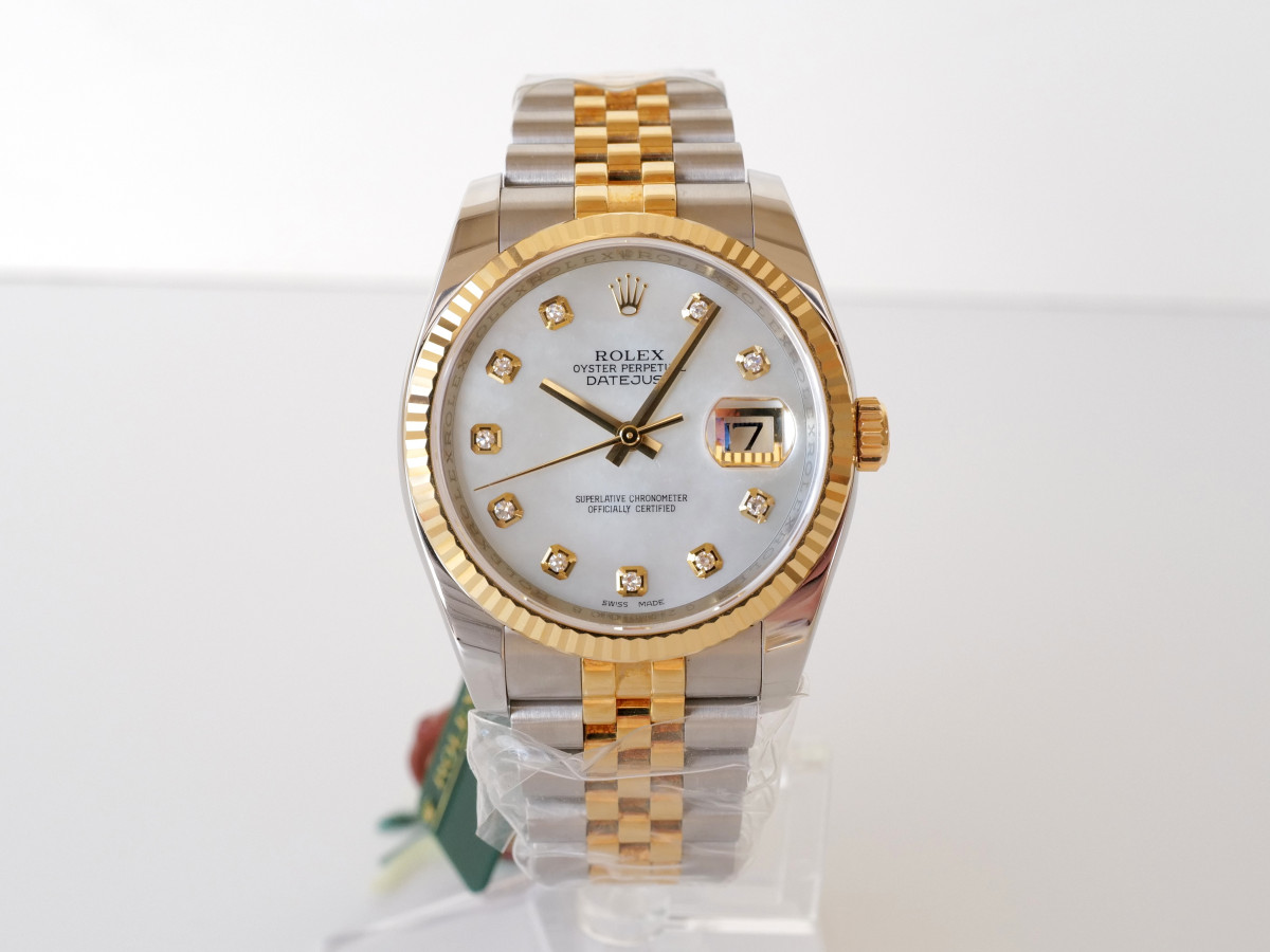 Швейцарские часы Rolex Datejust 36 Jubilee Steel 18K Yellow Gold MOP Diamond Dial
