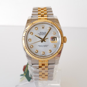 Швейцарские часы Rolex Datejust 36 Jubilee Steel 18K Yellow Gold MOP Diamond Dial