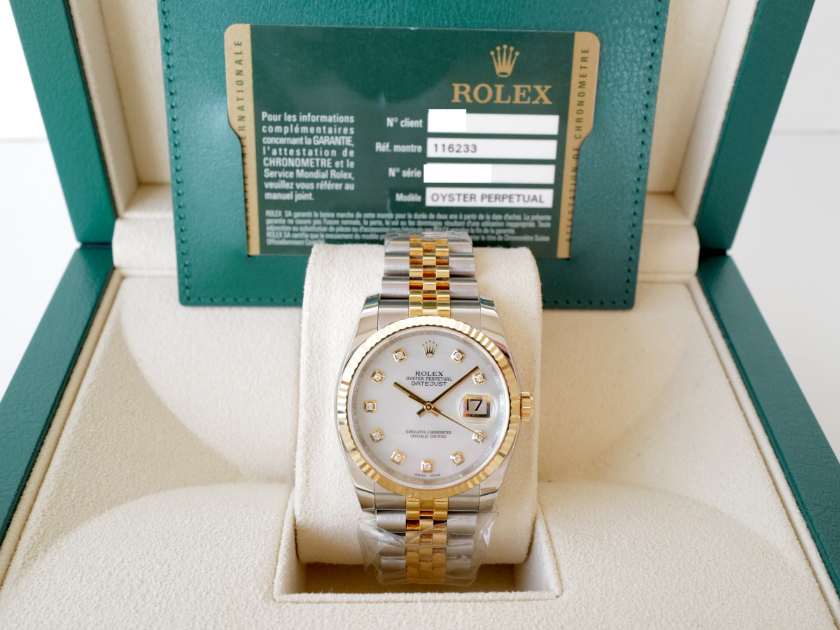 Швейцарские часы Rolex Datejust 36 Jubilee Steel 18K Yellow Gold MOP Diamond Dial