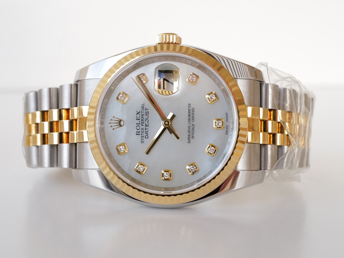 Швейцарские часы Rolex Datejust 36 Jubilee Steel 18K Yellow Gold MOP Diamond Dial