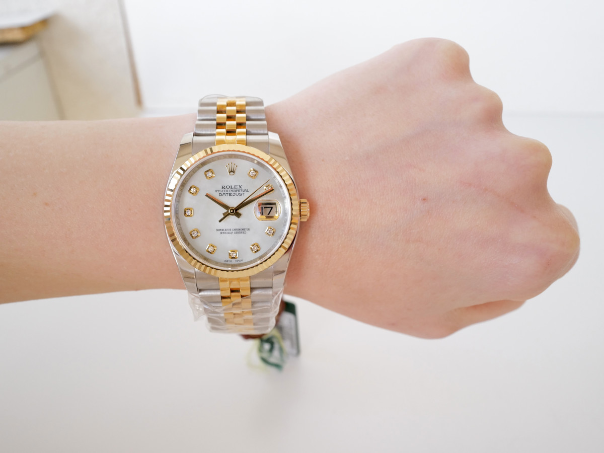 Швейцарские часы Rolex Datejust 36 Jubilee Steel 18K Yellow Gold MOP Diamond Dial