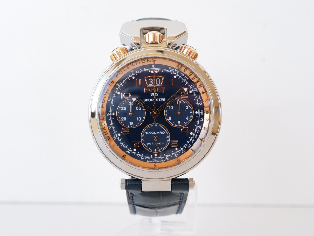 Швейцарський годинник Bovet Sportster Saguaro Chronograph Blue Dial 46