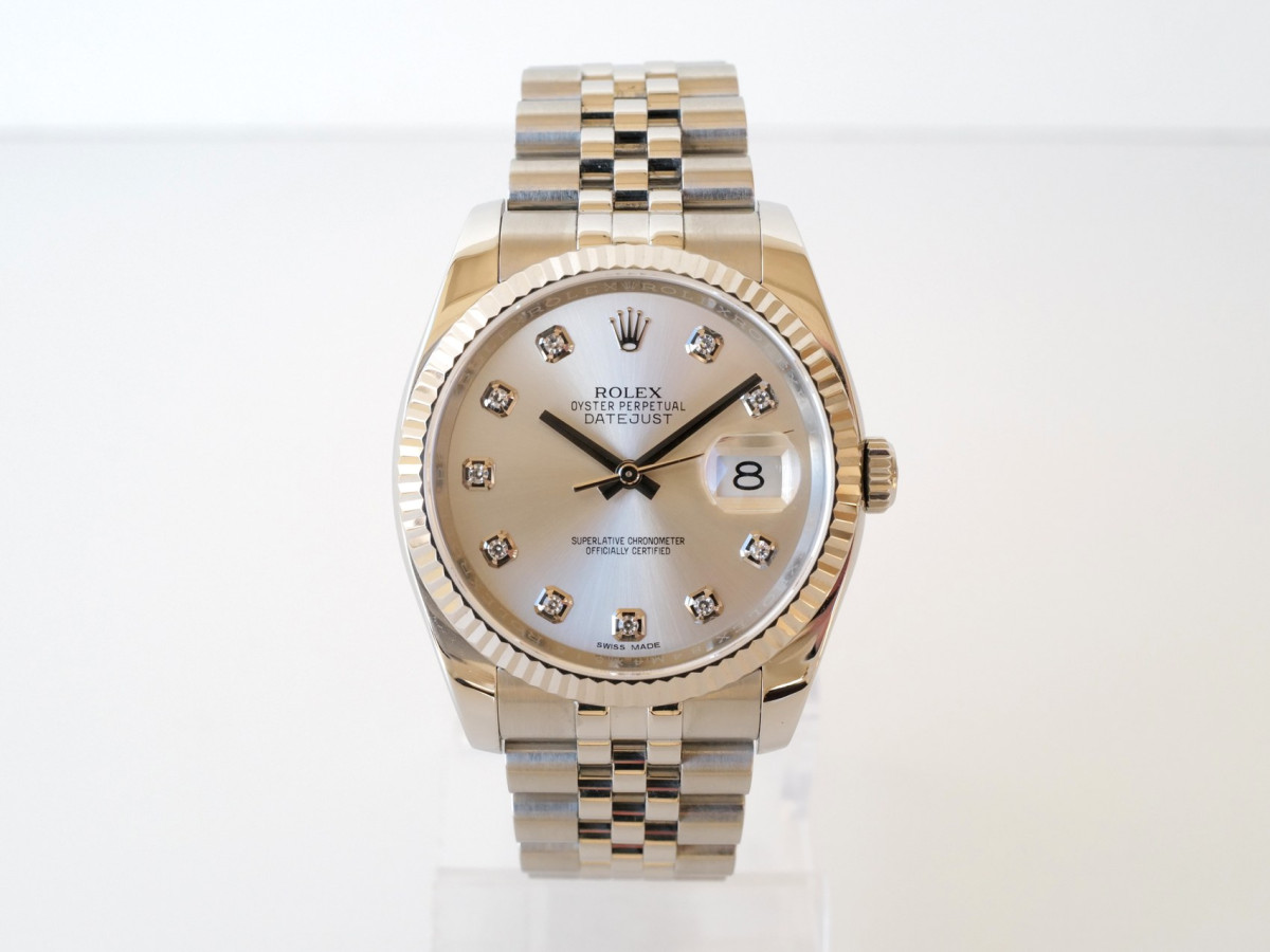 Швейцарський годинник Rolex Datejust 36 Jubilee Steel Silver Diamond Dial