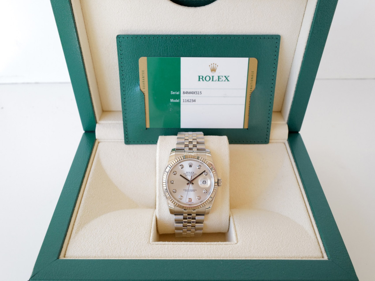 Швейцарський годинник Rolex Datejust 36 Jubilee Steel Silver Diamond Dial
