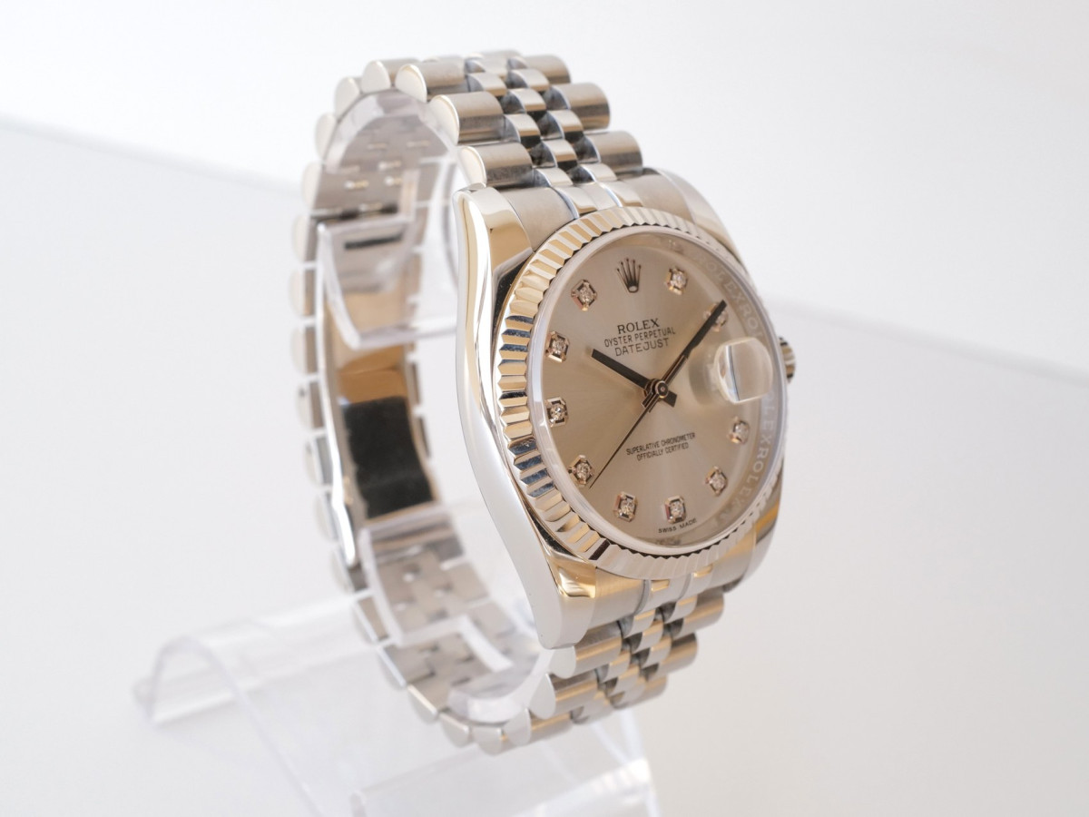 Швейцарський годинник Rolex Datejust 36 Jubilee Steel Silver Diamond Dial