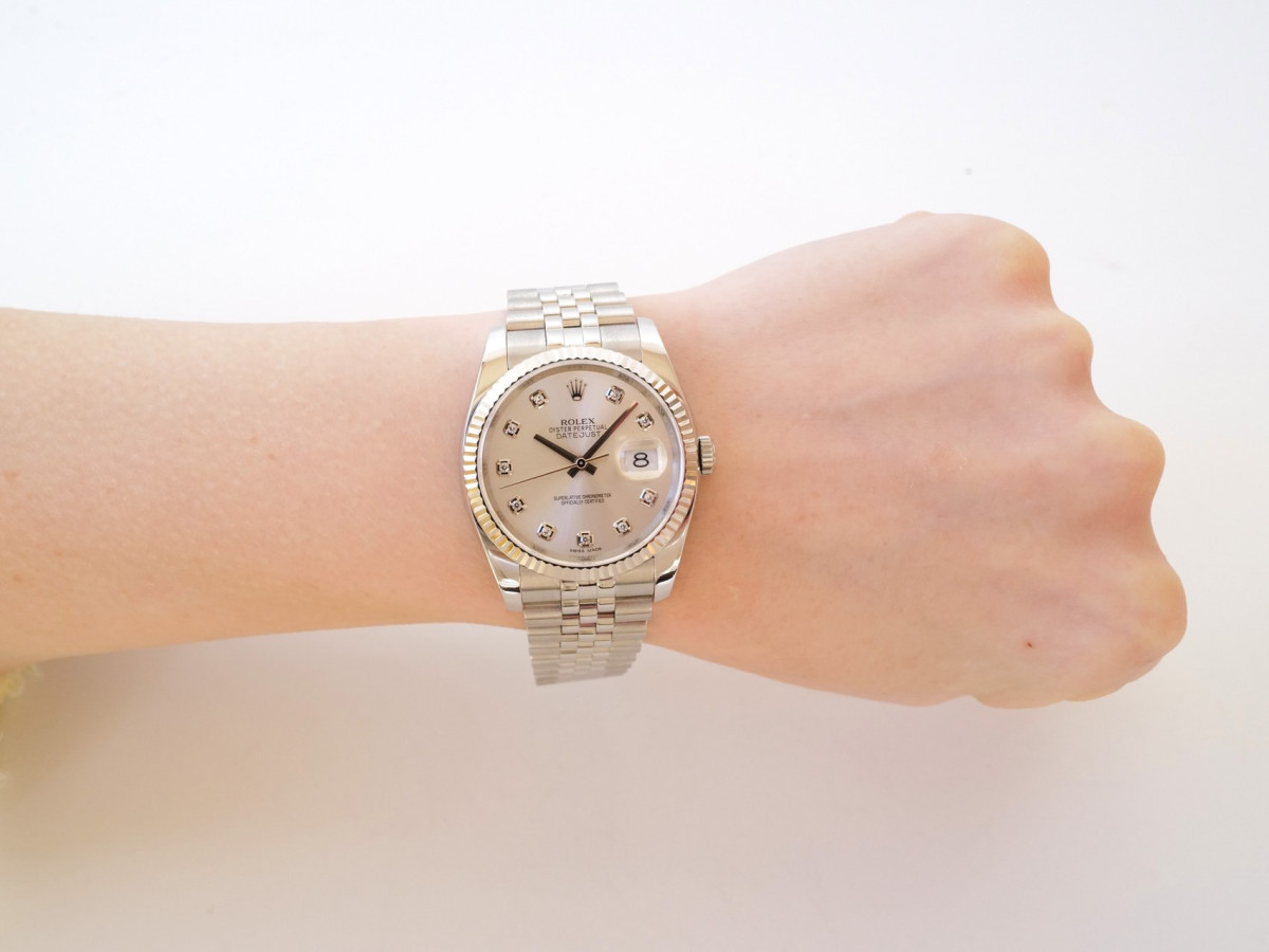 Швейцарський годинник Rolex Datejust 36 Jubilee Steel Silver Diamond Dial
