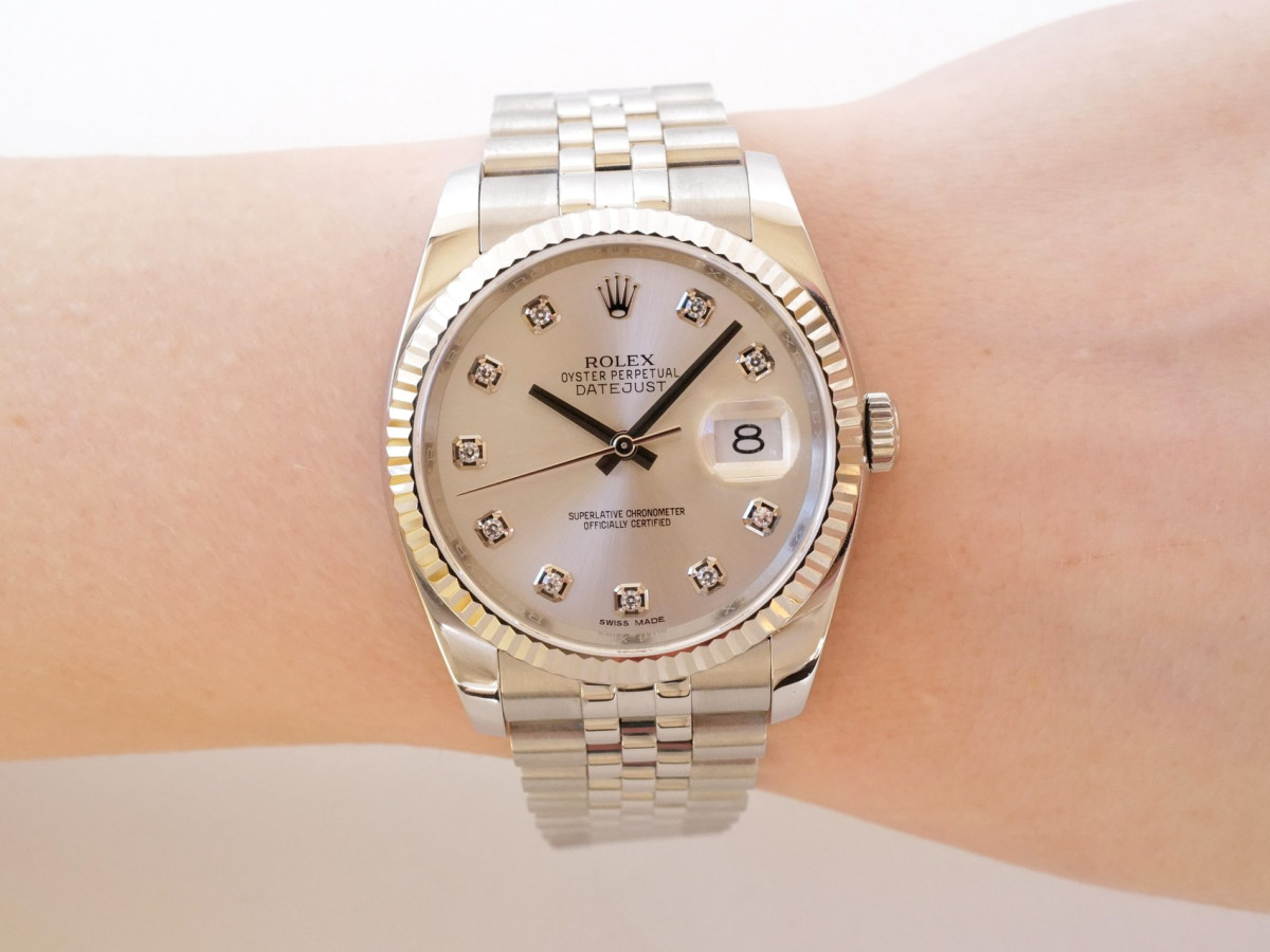 Швейцарський годинник Rolex Datejust 36 Jubilee Steel Silver Diamond Dial