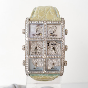 Swiss watch IceLink Senator Six Time Zone Lion Diamonds 5,5ct