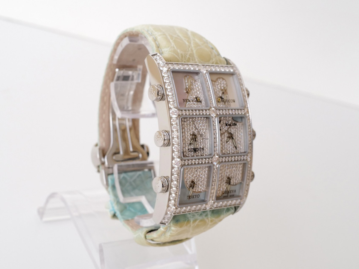 Швейцарские часы IceLink Senator Six Time Zone Lion Diamonds 5,5ct