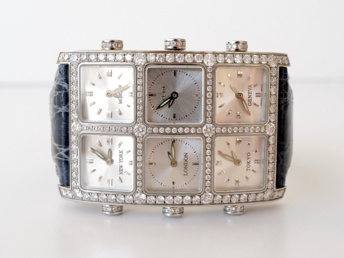 Швейцарские часы IceLink Senator Six Time Zone Iced Diamonds 5,5ct
