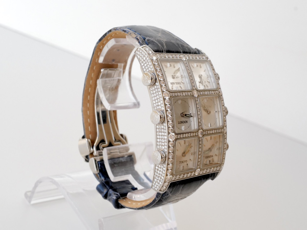 Швейцарские часы IceLink Senator Six Time Zone Iced Diamonds 5,5ct