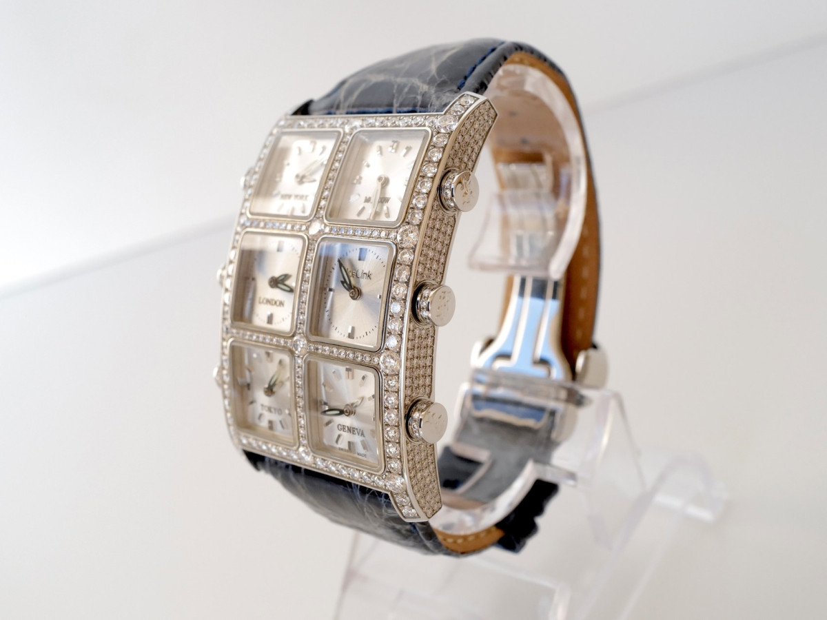 Швейцарские часы IceLink Senator Six Time Zone Iced Diamonds 5,5ct