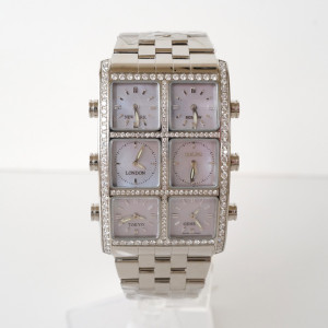 Swiss watch IceLink Senator Six Time Zone Iced Diamonds 5,5ct
