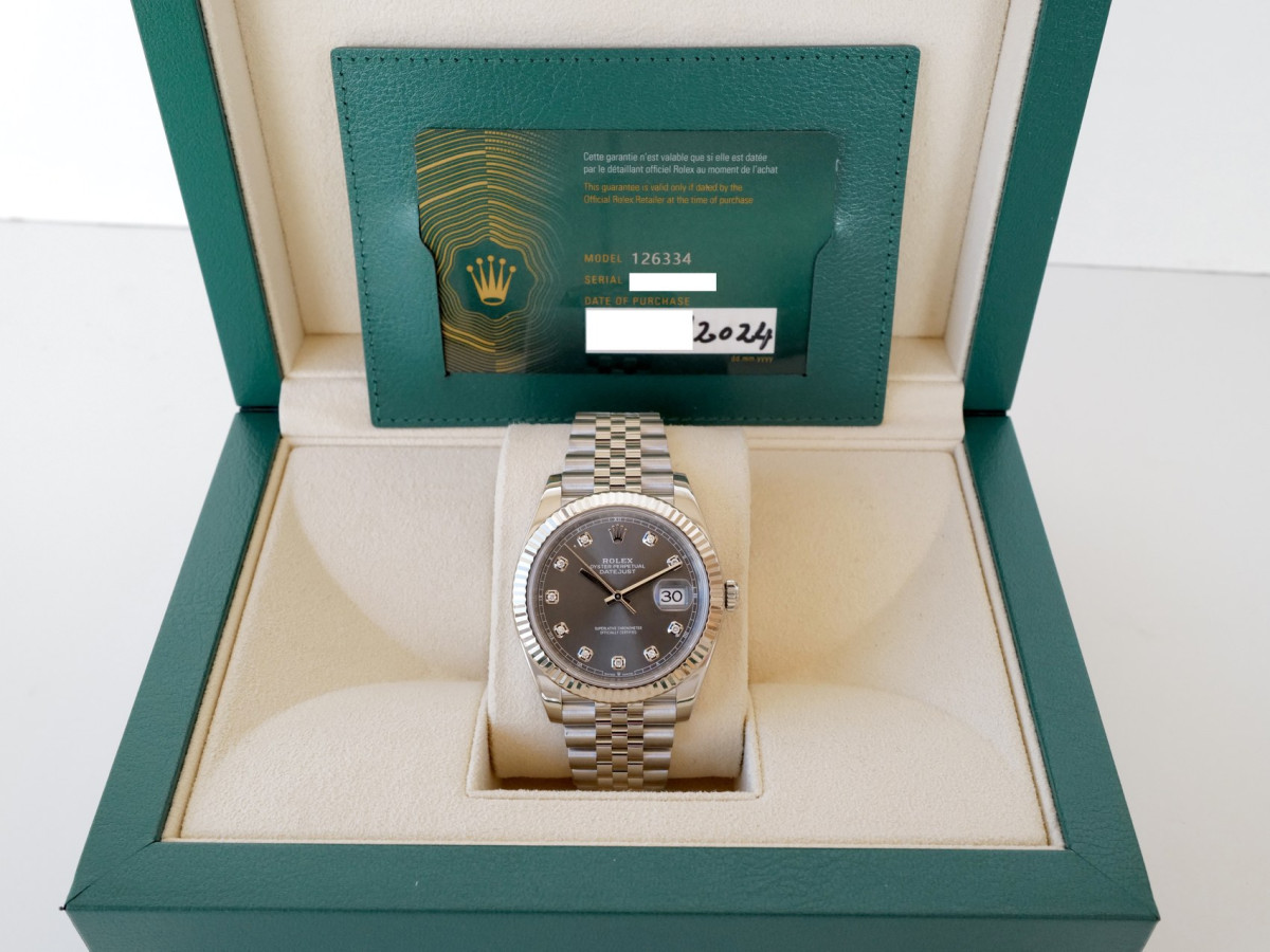 Швейцарський годинник Rolex Datejust 41 Jubilee Rhodium Diamond Dial (2024)