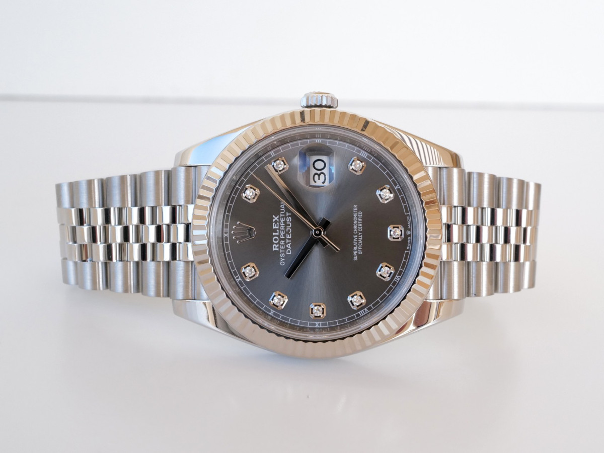 Швейцарський годинник Rolex Datejust 41 Jubilee Rhodium Diamond Dial (2024)