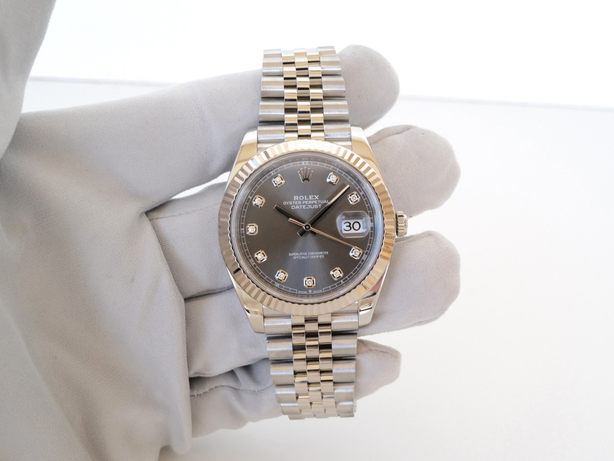Швейцарський годинник Rolex Datejust 41 Jubilee Rhodium Diamond Dial (2024)