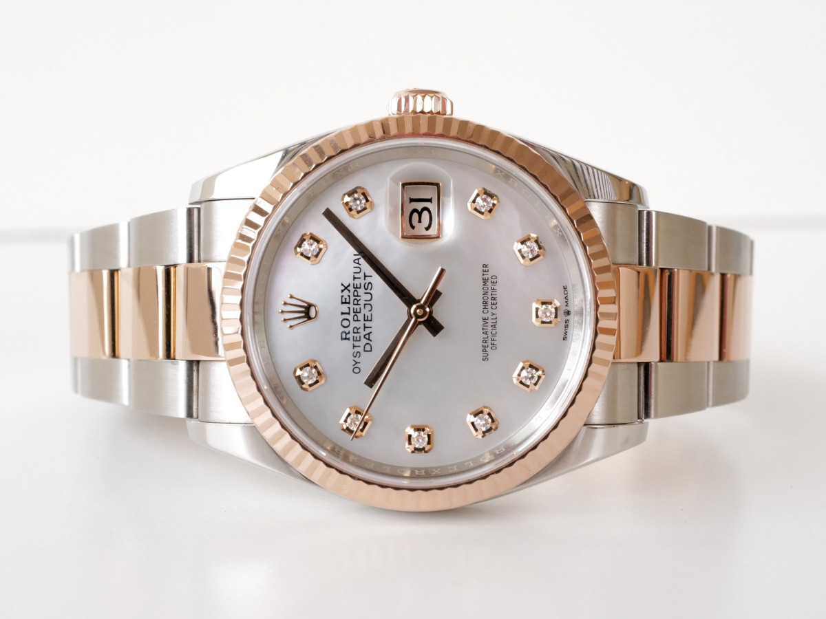 Швейцарские часы Rolex Datejust 36 Oyster Steel 18K Rose Gold MOP Diamond Dial (2023)