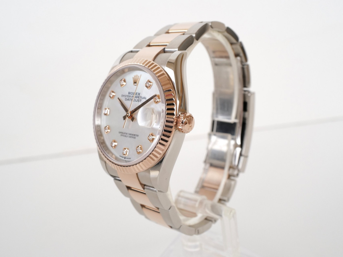 Швейцарские часы Rolex Datejust 36 Oyster Steel 18K Rose Gold MOP Diamond Dial (2023)