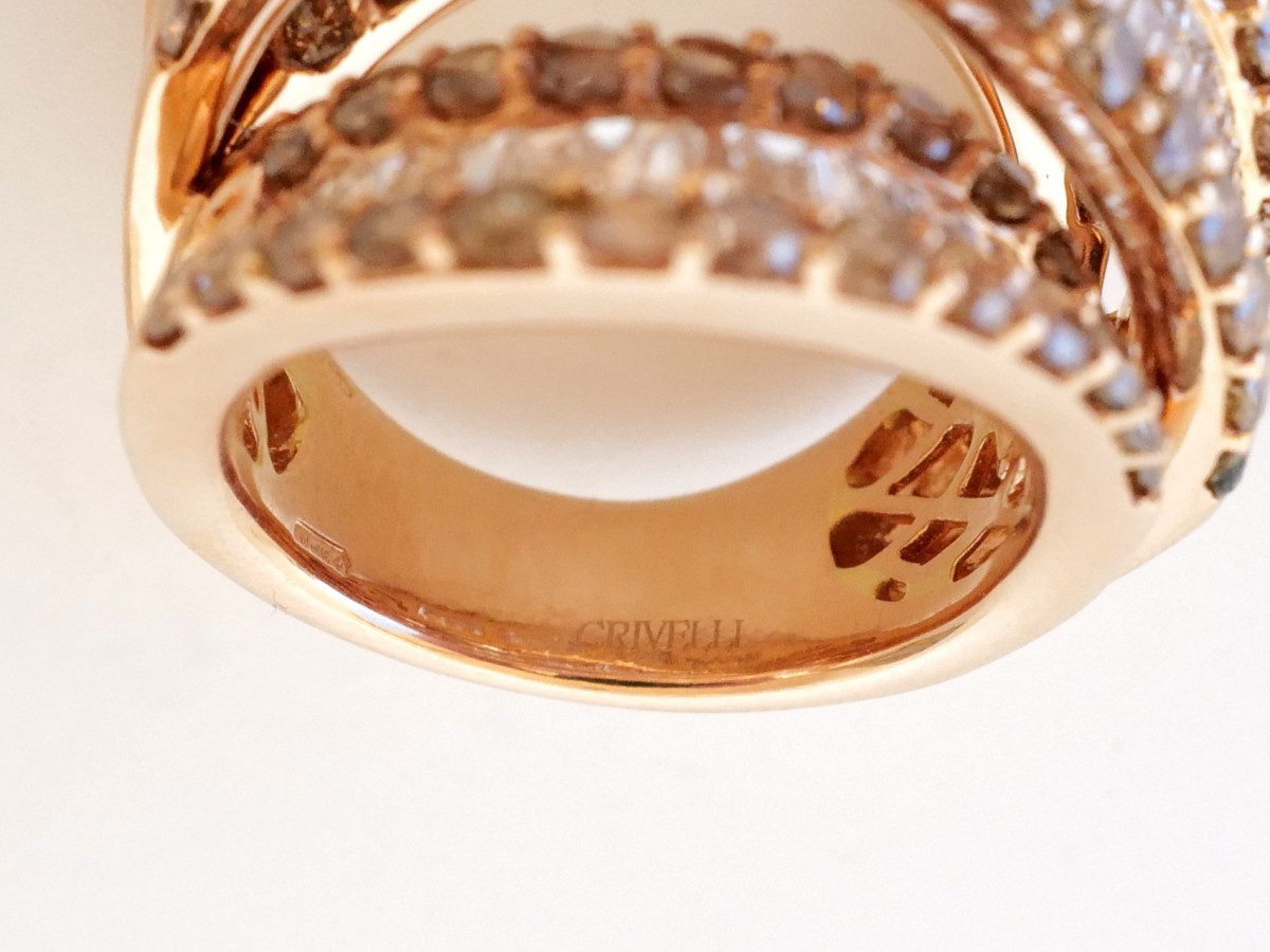 Швейцарские часы Женское кольцо Crivelli c бриллиантами 8ct 27g