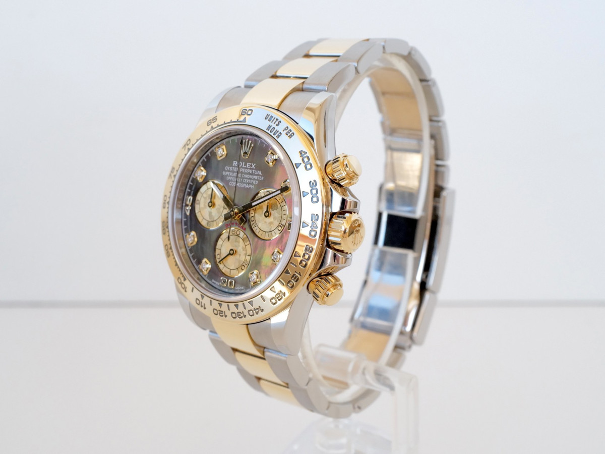 Швейцарские часы Rolex Cosmograph Daytona 18K Yellow Gold Steel Tahiti MOP Diamond Dial 40