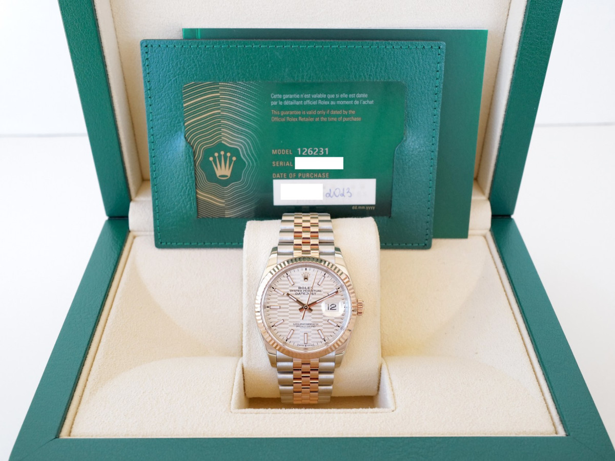 Швейцарские часы Rolex Datejust 36 Jubilee Steel 18K Rose Gold Silver Motif Dial (2023)