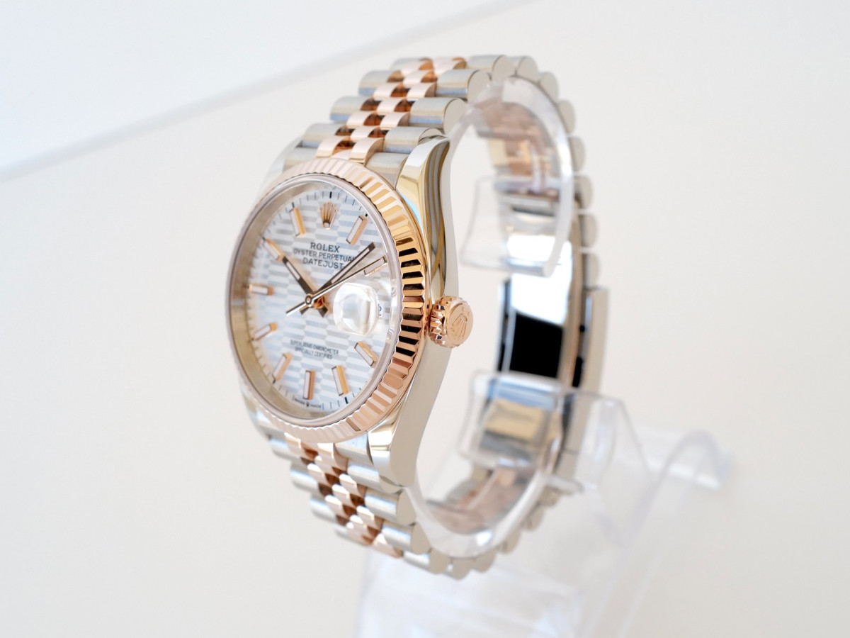 Швейцарские часы Rolex Datejust 36 Jubilee Steel 18K Rose Gold Silver Motif Dial (2023)