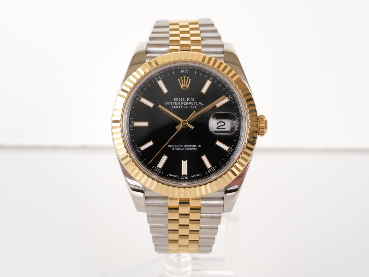 Швейцарський годинник Rolex Datejust 41 Jubilee Steel 18K Yellow Gold Black Dial