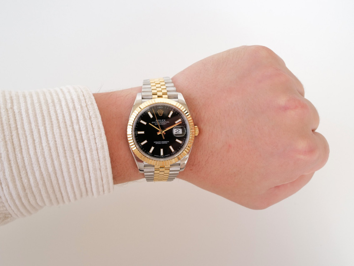 Швейцарський годинник Rolex Datejust 41 Jubilee Steel 18K Yellow Gold Black Dial
