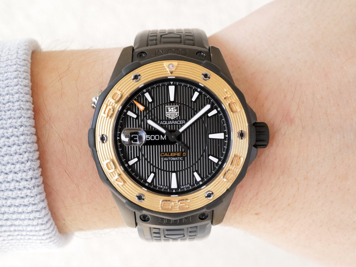 Швейцарський годинник TAG Heuer Aquaracer 500M Calibre 5 Titanium 18K Rose Gold 43