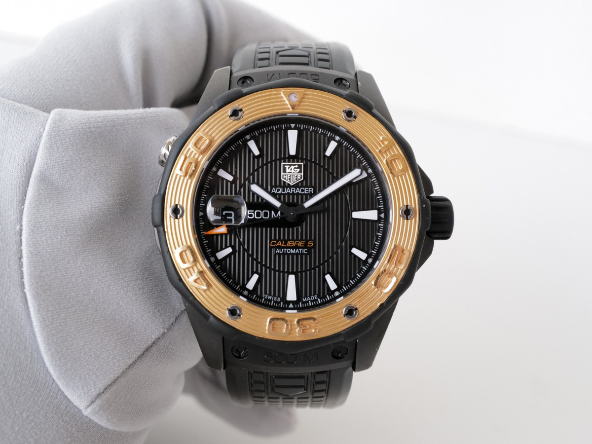 Швейцарський годинник TAG Heuer Aquaracer 500M Calibre 5 Titanium 18K Rose Gold 43