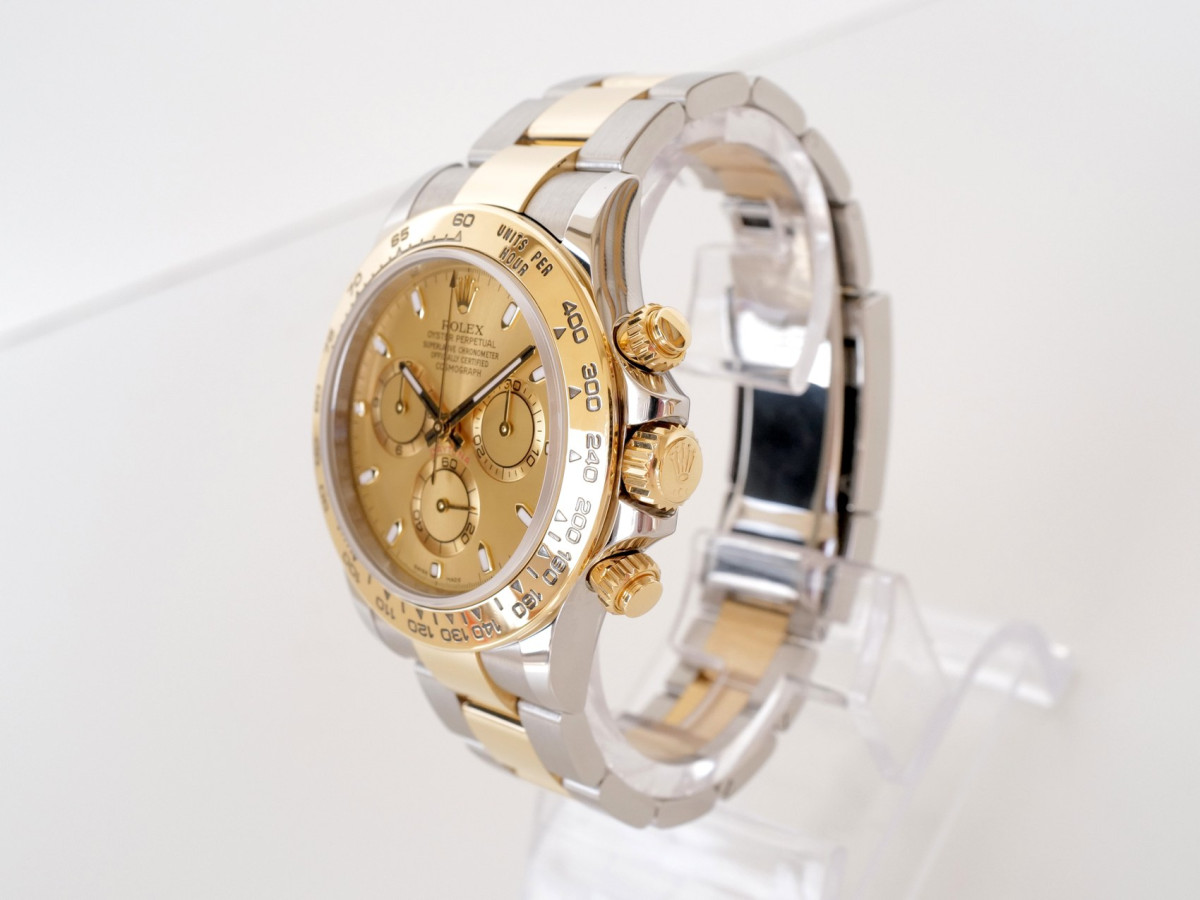 Швейцарские часы Rolex Cosmograph Daytona 18K Yellow Gold Steel Champagne Dial 40 (2020)