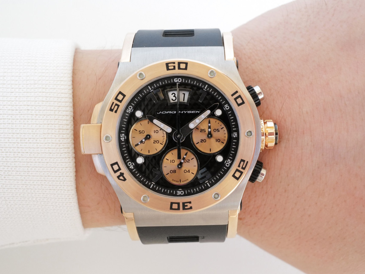 Swiss watch Jorg Hysek Abyss Explorer Discoverer Chronograph 18K Rose Gold Steel 44