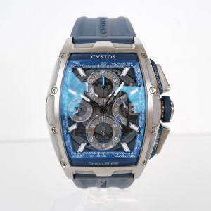 Swiss watch Cvstos Challenge Chronograph Chrono II Blue Skeleton Dial