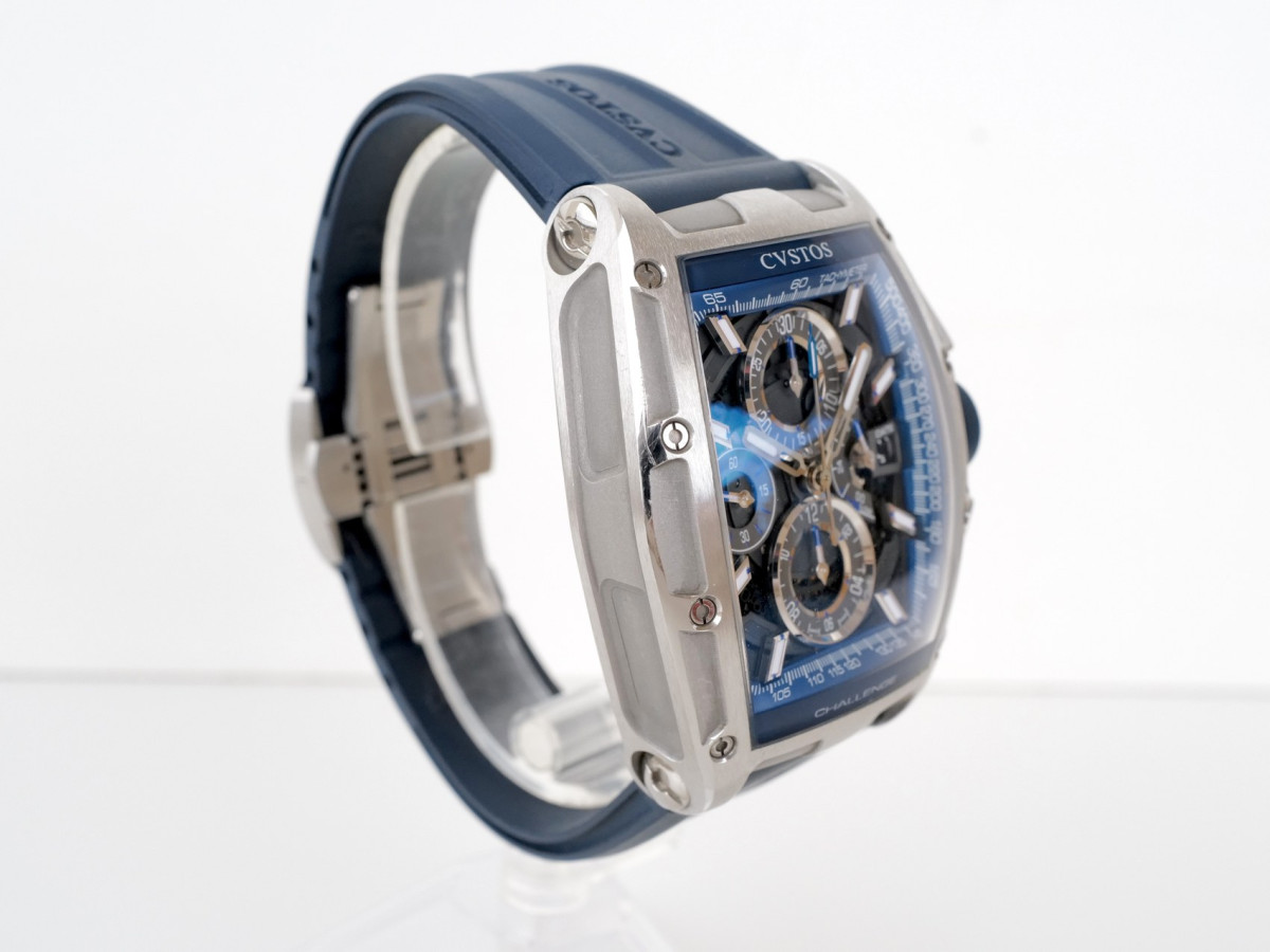 Swiss watch Cvstos Challenge Chronograph Chrono II Blue Skeleton Dial