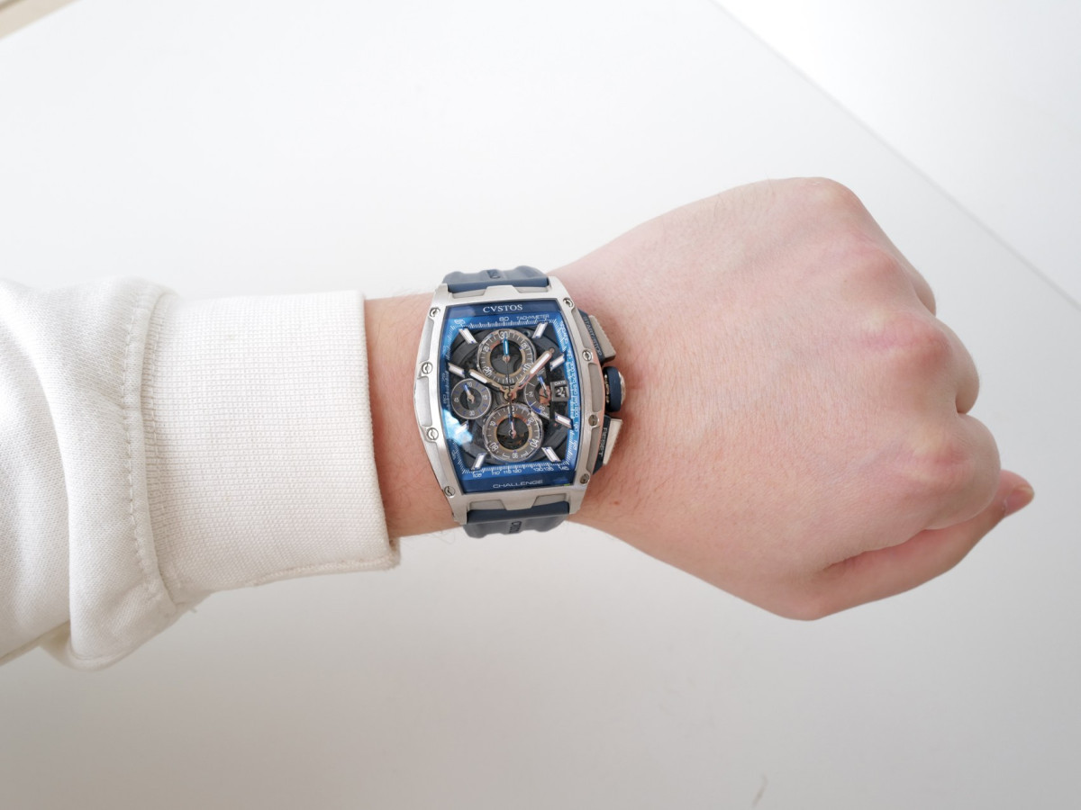 Swiss watch Cvstos Challenge Chronograph Chrono II Blue Skeleton Dial