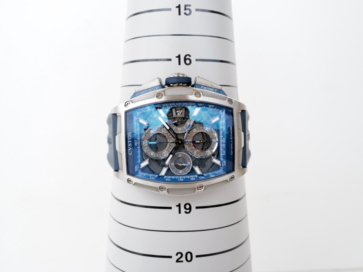 Swiss watch Cvstos Challenge Chronograph Chrono II Blue Skeleton Dial