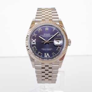 Swiss watch Rolex Datejust 36 Jubilee Purple Roman VI IX Diamond Dial