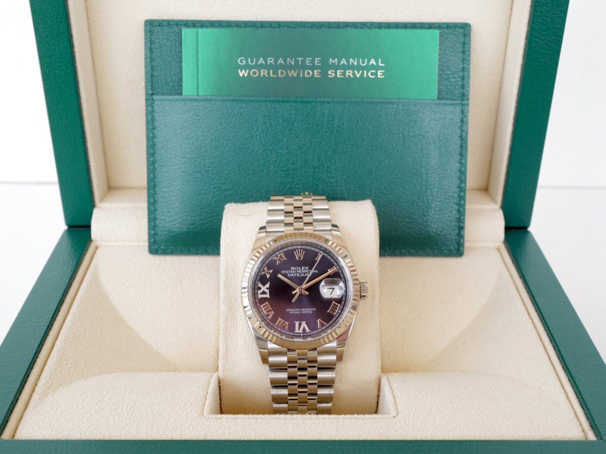 Swiss watch Rolex Datejust 36 Jubilee Purple Roman VI IX Diamond Dial