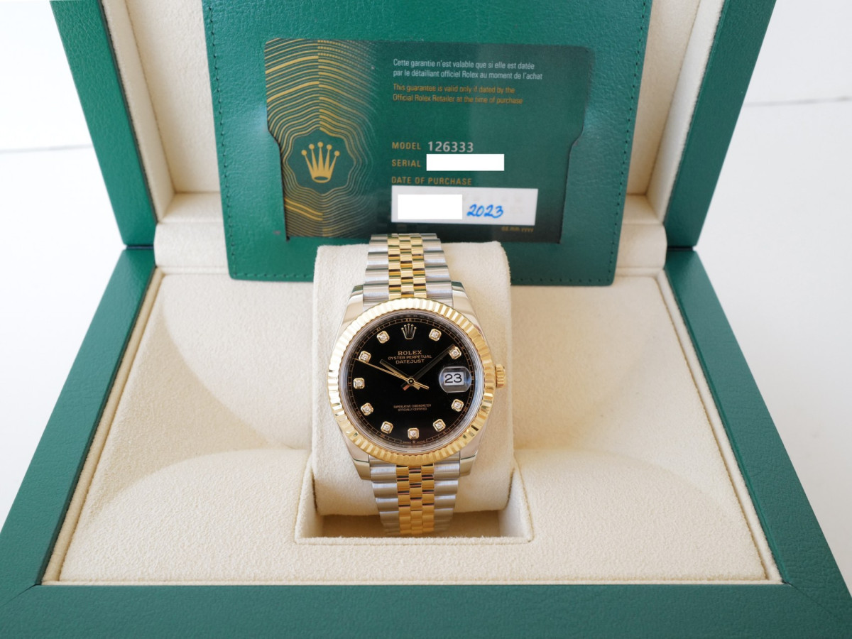 Швейцарские часы Rolex Datejust 41 Jubilee Steel 18K Yellow Gold Black Diamond Dial (2023)