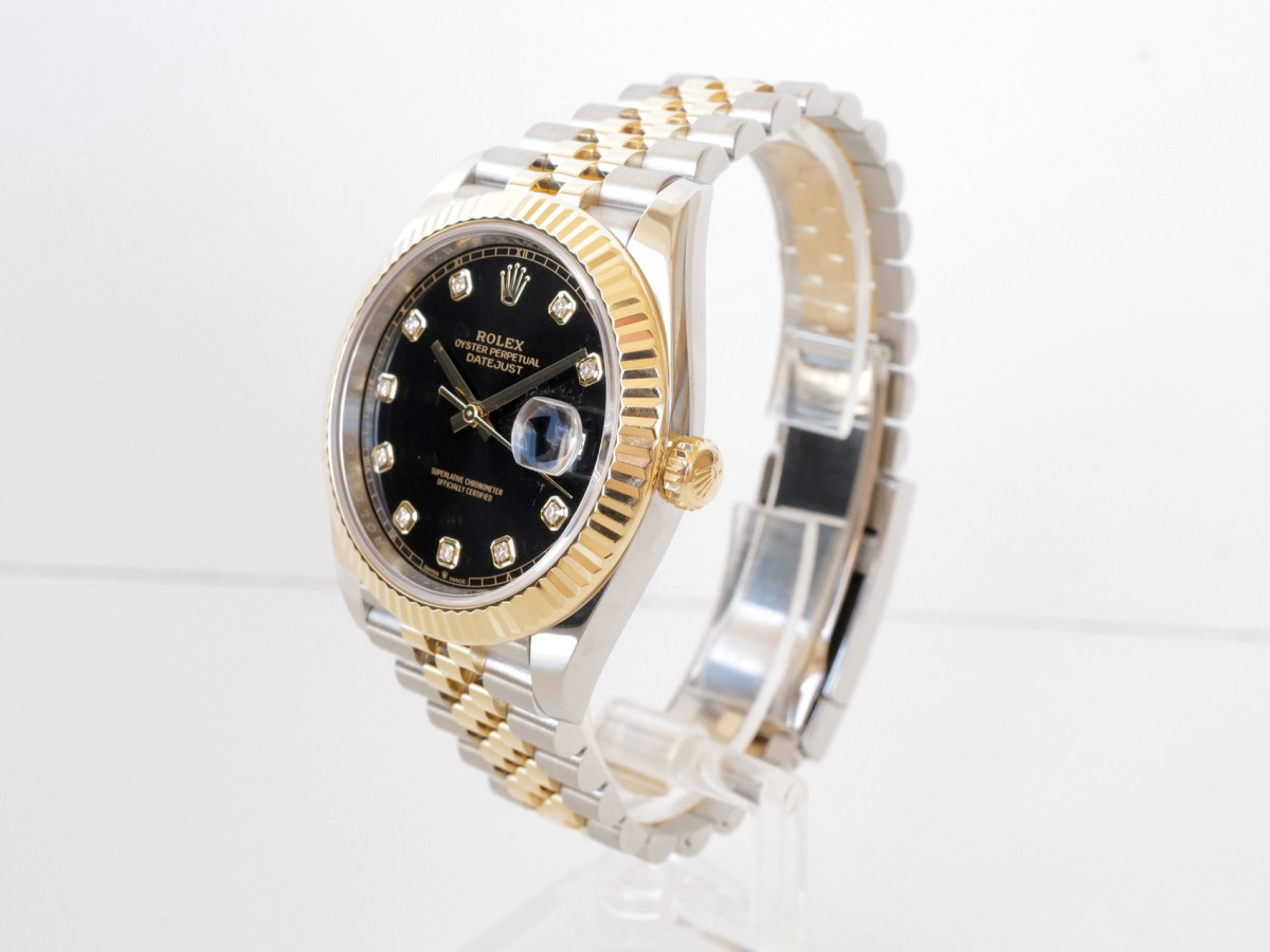 Швейцарские часы Rolex Datejust 41 Jubilee Steel 18K Yellow Gold Black Diamond Dial (2023)