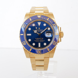 Швейцарские часы Rolex Submariner 18K Yellow Gold Date Ceramic Blue 40
