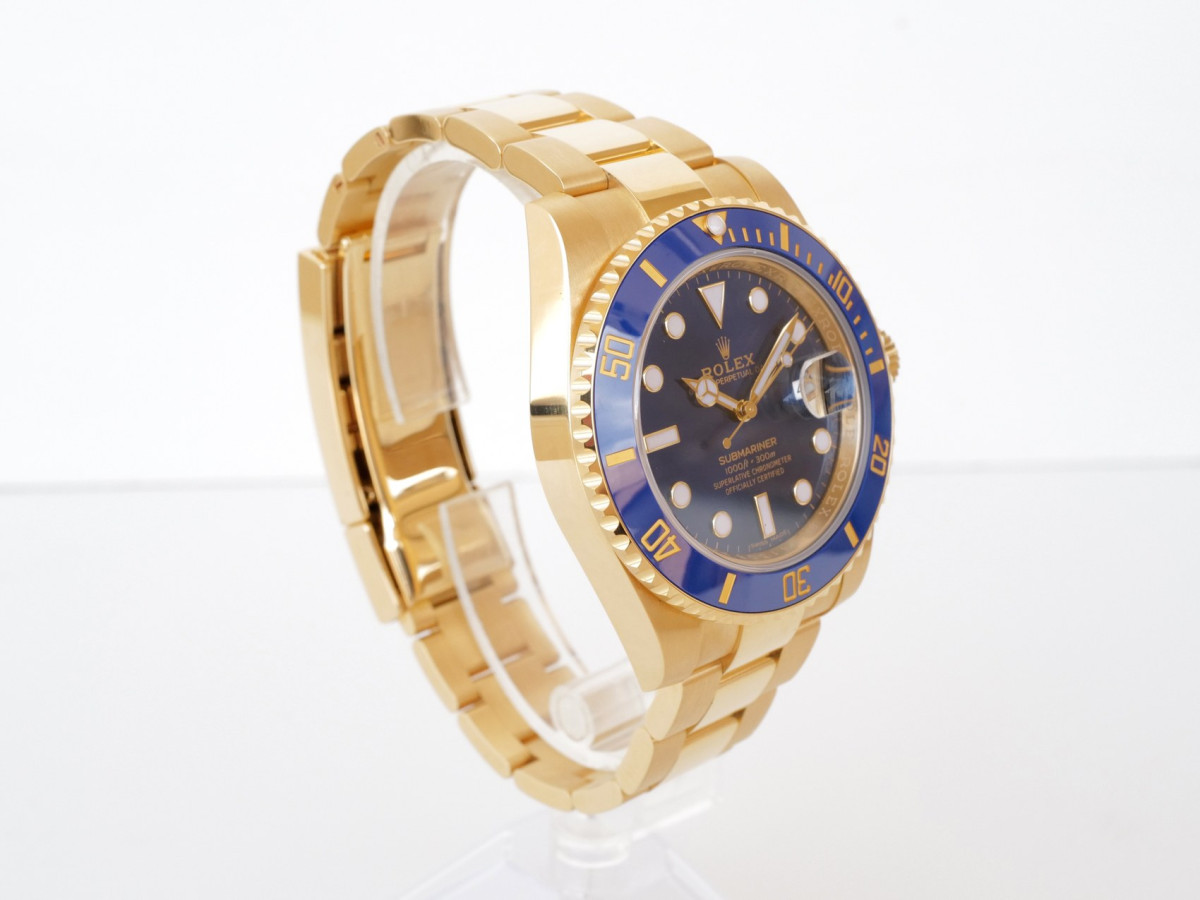 Швейцарские часы Rolex Submariner 18K Yellow Gold Date Ceramic Blue 40