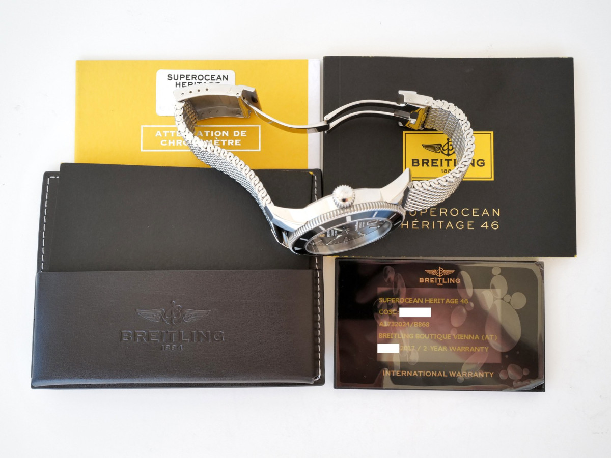 Швейцарские часы Breitling Superocean Heritage 46 Black Dial Steel Bracelet