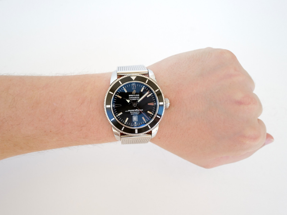 Швейцарские часы Breitling Superocean Heritage 46 Black Dial Steel Bracelet