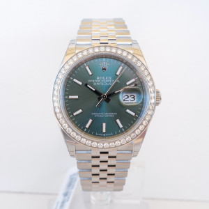 Швейцарские часы Rolex Datejust 36 Jubilee Steel Diamond Bezel Green Dial