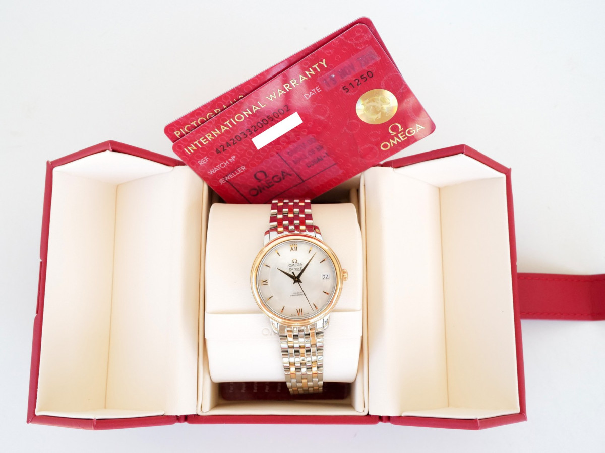 Швейцарские часы Omega De Ville Prestige MoP Dial 18K Rose Gold Steel Automatic 33