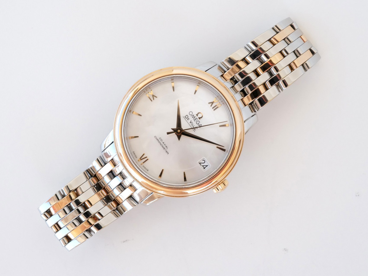Швейцарские часы Omega De Ville Prestige MoP Dial 18K Rose Gold Steel Automatic 33