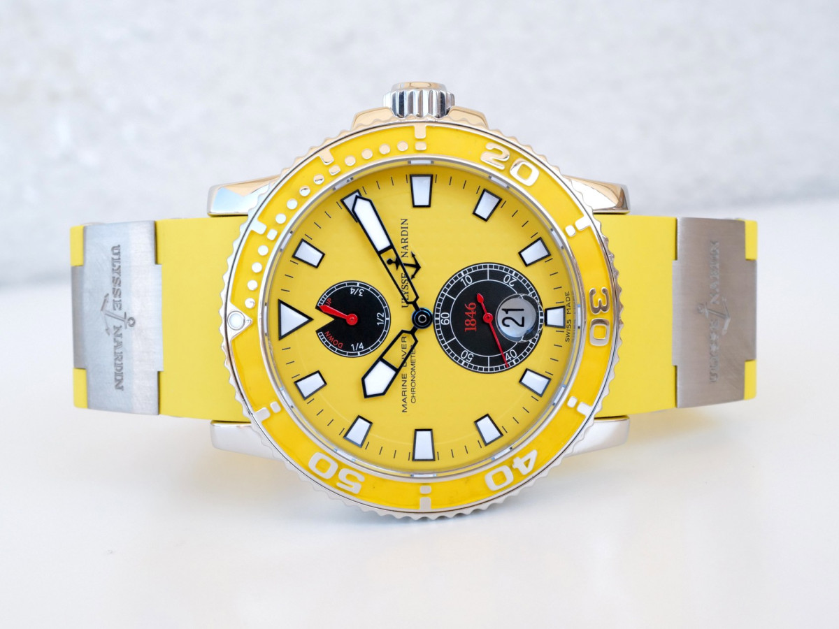 Швейцарские часы Ulysse Nardin Maxi Marine Diver Yellow Dial 43