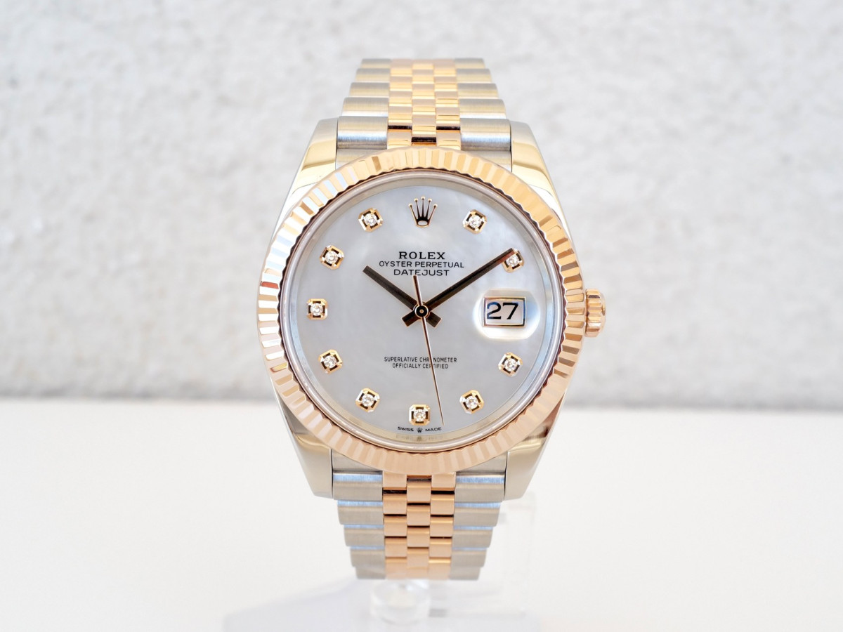 Швейцарские часы Rolex Datejust 41 Jubilee Steel 18K Rose Gold Mother Of Pearl Diamond Dial